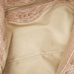 Tod's Beige Python Lucy Clutch