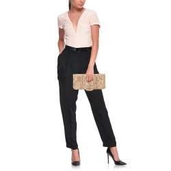 Tod's Beige Python Lucy Clutch