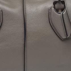 Pre Owned Tod's Grey Leather D-Styling Bauletto Medio Satchel