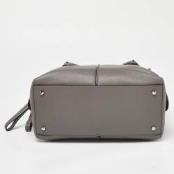 Pre Owned Tod's Grey Leather D-Styling Bauletto Medio Satchel