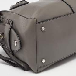 Pre Owned Tod's Grey Leather D-Styling Bauletto Medio Satchel