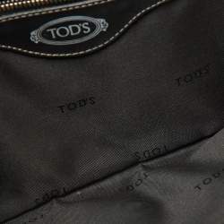 Tod's Black Leather Lucy Flap Clutch