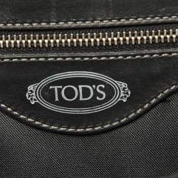 Tod's Black Leather Lucy Flap Clutch