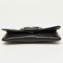 Tod's Black Leather Lucy Flap Clutch
