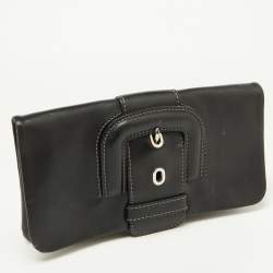 Tod's Black Leather Lucy Flap Clutch