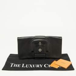 Tod's Black Leather Lucy Flap Clutch