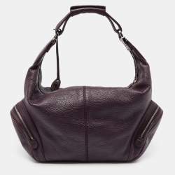 Tod's Purple Leather Charlotte Hobo