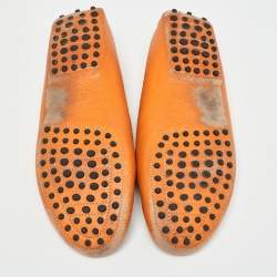 Tod's Orange Leather Penny Slip On Loafers Size 41