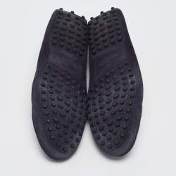 Pre Owned Tod's Navy Blue Suede Penny Loafers Size 37.5