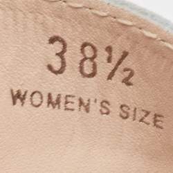 Pre Owned Tod's Silver Glitter Double T Buckle Loafers Size 38.5