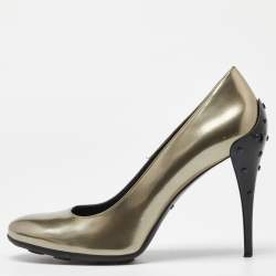 Tod's Metallic Leather Round Toe Pumps Size 40