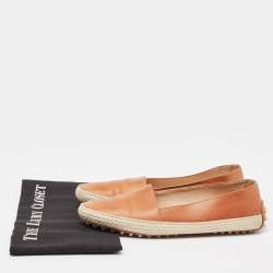 مملوكة مسبقًا Tod's Brown Leather Espadrille Flats Size 38