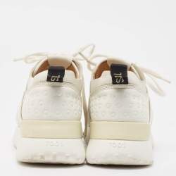 Tod's White Leather Lace Up Sneakers Size 36