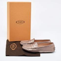 Pre Owned حذاء لوفرز تودز جومينو درايفنغ جلد أزرق مقاس 36