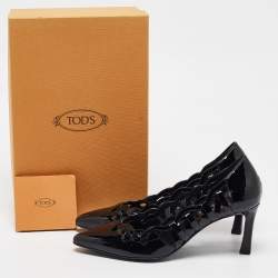 Tod's Black Cut Out Patent Leather Pointed Toe Pumps Size 36