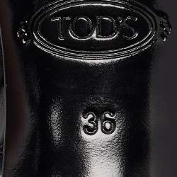 Tod's Black Cut Out Patent Leather Pointed Toe Pumps Size 36