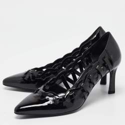 Tod's Black Cut Out Patent Leather Pointed Toe Pumps Size 36