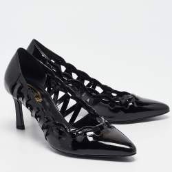 Tod's Black Cut Out Patent Leather Pointed Toe Pumps Size 36