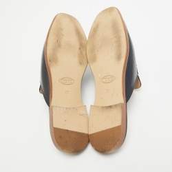 Pre Owned Tod's Black Patent Leather Double T Mules Size 37