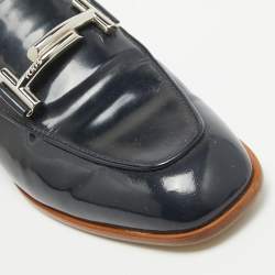 Pre Owned Tod's Black Patent Leather Double T Mules Size 37