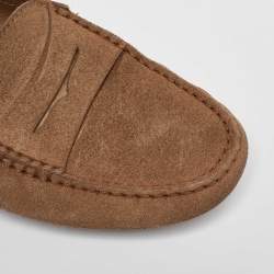 Pre Owned Tod's Brown Suede Penny Loafers Size 38
