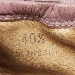 Pre Owned Tod's Purple Leather and Suede Scrunch Ballet Flats Size 40.5