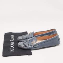 Pre Owned Tod's Blue Leather Loafers 37