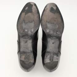 Pre Owned Tod's Black Leather Ankle Boots Size 37