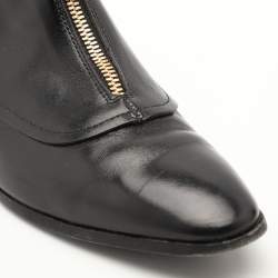 Pre Owned Tod's Black Leather Ankle Boots Size 37