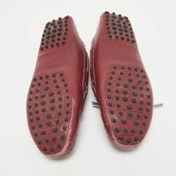 Pre Owned Tod's Burgundy Leather Penny Loafers Size 36