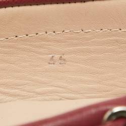 Pre Owned Tod's Burgundy Leather Penny Loafers Size 36