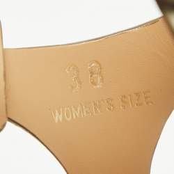 Pre Owned Tod's Metallic Leather Ankle Strap Sandals Size 38