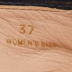 Pre Owned Tod's Navy Blue Patent Leather Ballet Flats Size 37