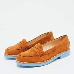 Pre Owned Tod's Brown Suede Donna Loafers Size 37