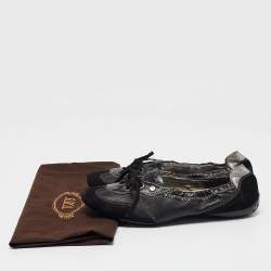 Tod's Black Leather and Suede Ballet Flats Size 37.5