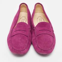 مملوكة مسبقًا Tod's Purple Suede Penny Loafers Size 40