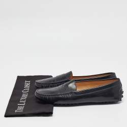 Tod's Dark Navy Blue Patent Leather Penny Loafers Size 39.5