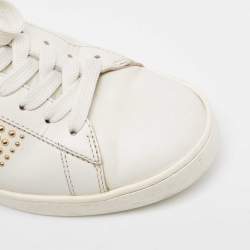 Tod's White Leather Studs Lace Up Sneakers Size 36