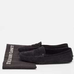 Tod's Black Suede Gommino Slip On Loafers Size 37.5
