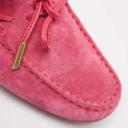 Tod's Pink Suede Slip On Loafers Size 37