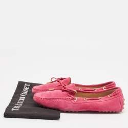 Tod's Pink Suede Slip On Loafers Size 37