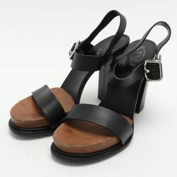 Tod's Black Leather Ankle Strap Sandals Size 41