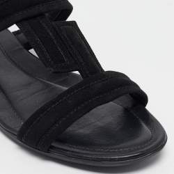 Tod's Black Suede Flat Sandals Size 38.5