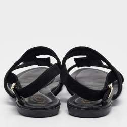 Tod's Black Suede Flat Sandals Size 38.5