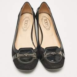 Tod's Black Suede and Patent Leather Pumps Size 39