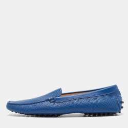 Tod's Blue Leather Slip on Loafers Size 40