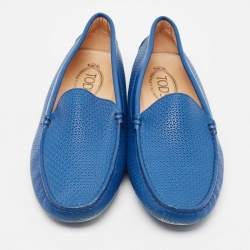 Tod's Blue Leather Slip on Loafers Size 40