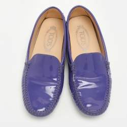 Tod's Purple Patent Leather Slip On Loafers Size 37