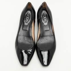 Tod's Black Patent Leather Wedge Pumps Size 39