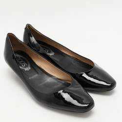 Tod's Black Patent Leather Wedge Pumps Size 39